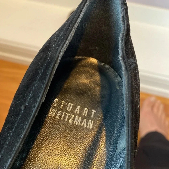 Stuart Weitzman black suede peep toe size 10M - Picture 10 of 13